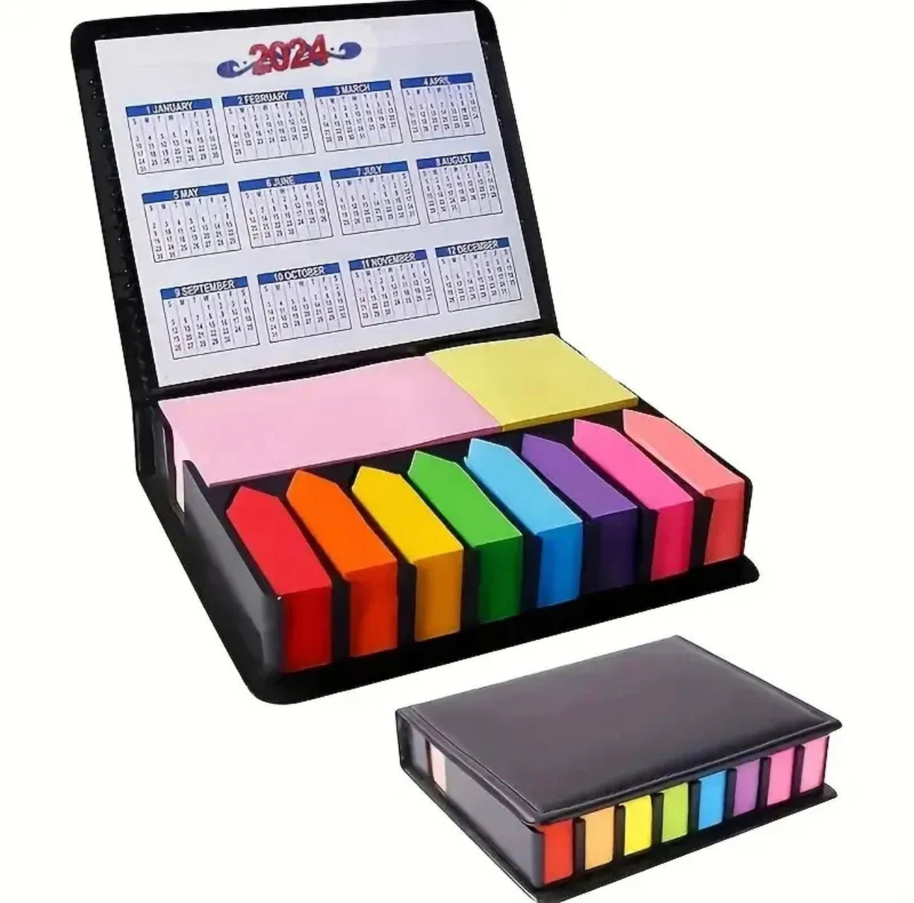 קופסת דמוי עור של מזכריות צבעוניות כולל יומן