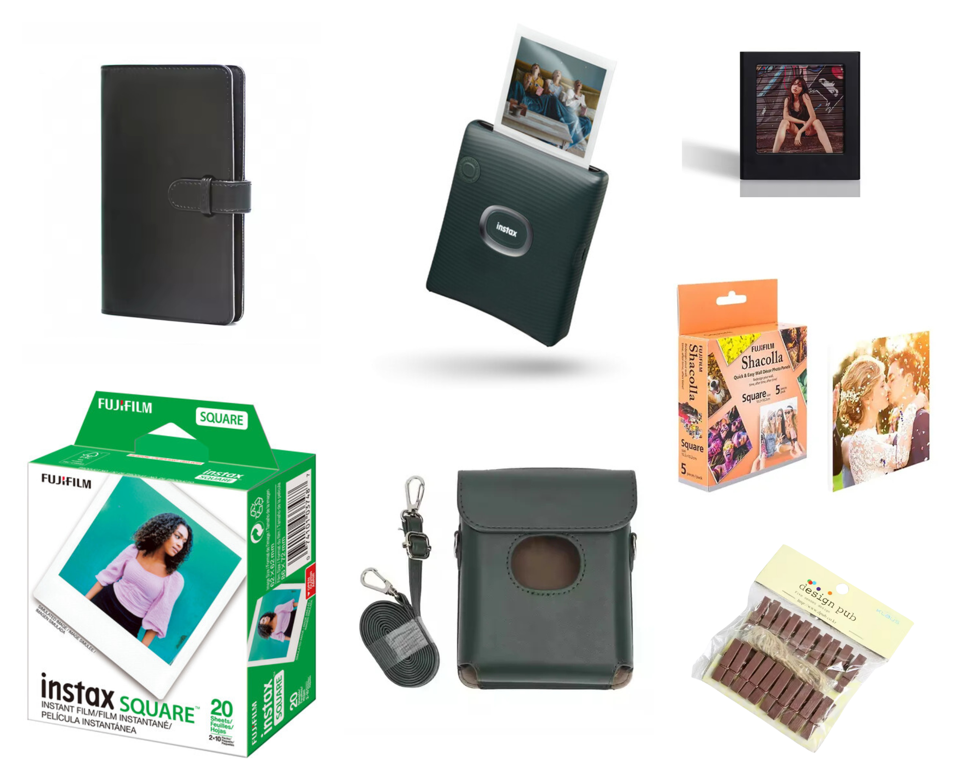 מארז Fujifilm Instax Square Link בצבע ירוק כהה