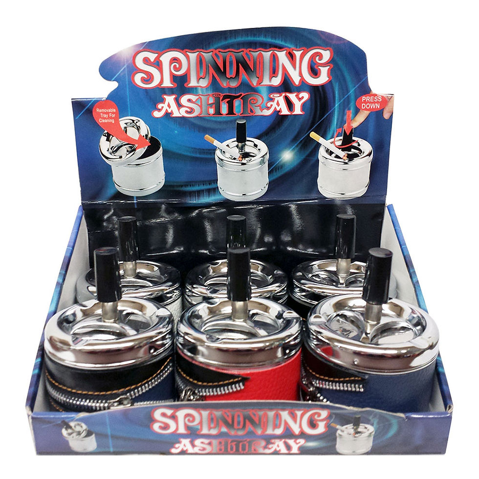 Spinning Ashtray with Leather Texture