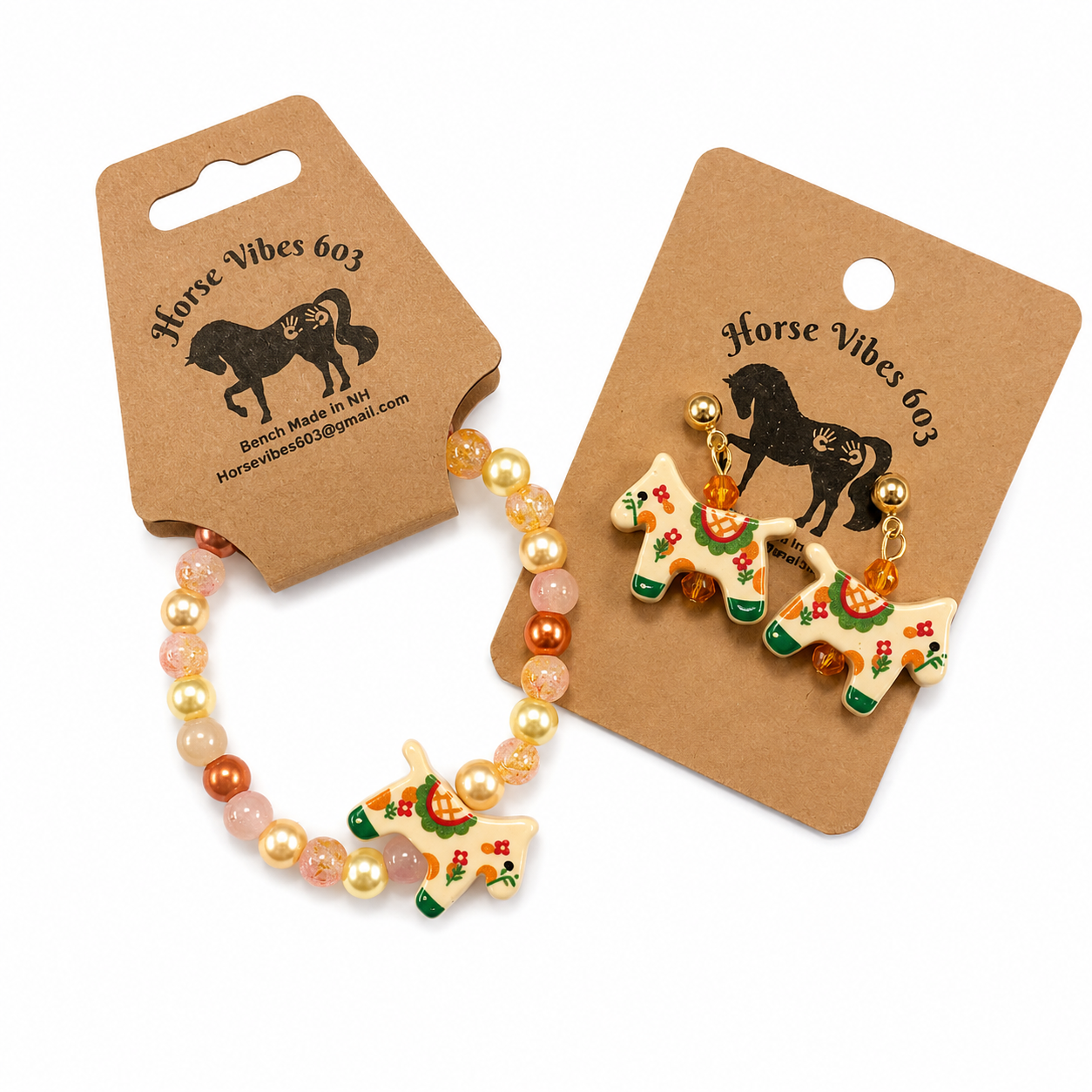 Horse Vibes 603 Bracelet and Earrings In Gold
