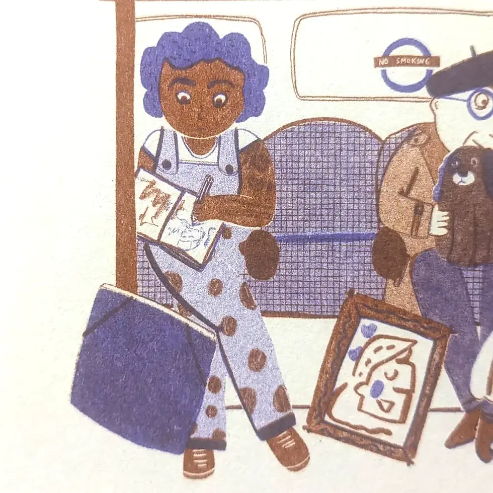 Thumbnail: Bakerloo Line Risograph Print