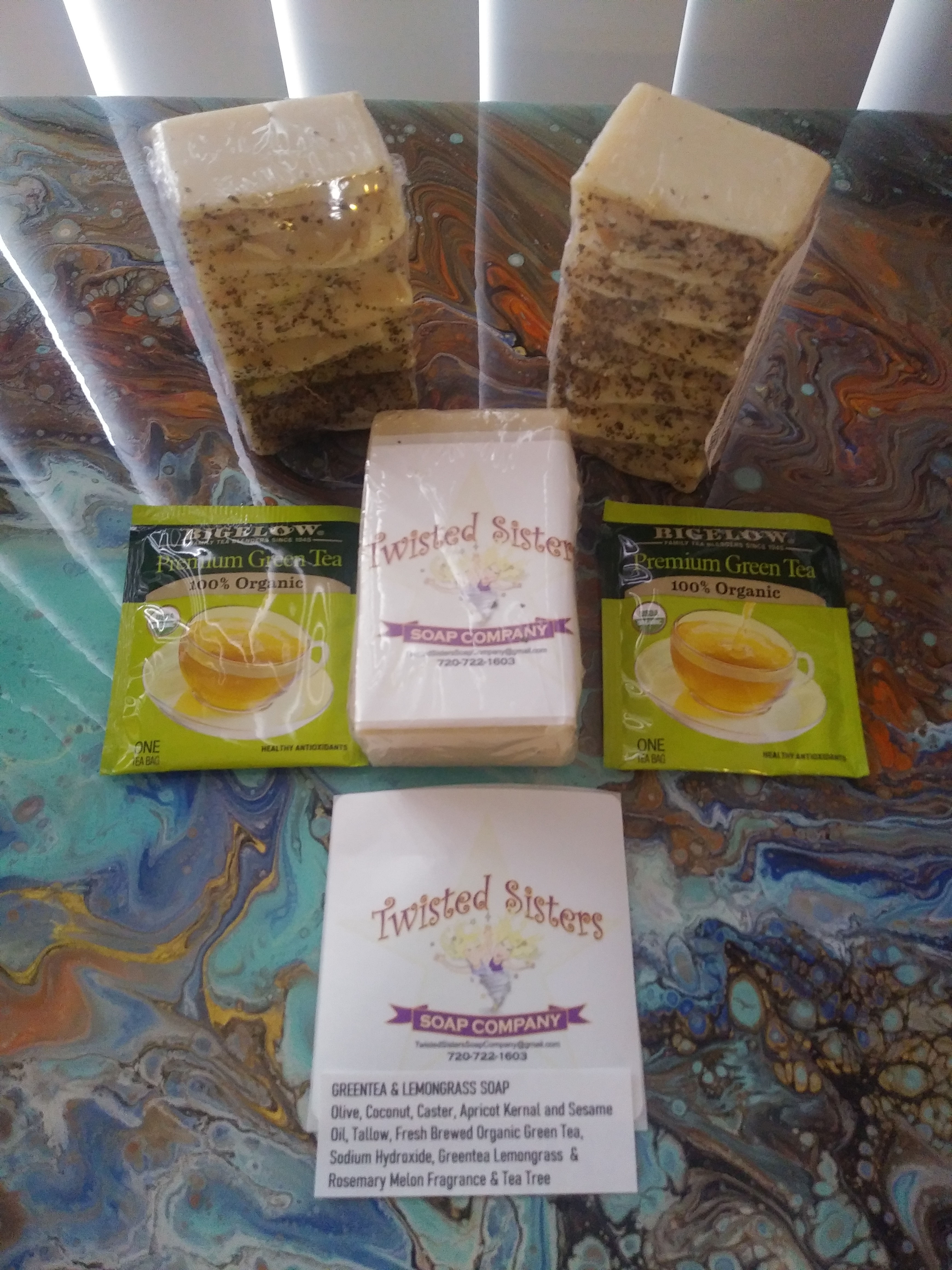Artisan Homemade with Fresh Brewed Green Tea and essential oils