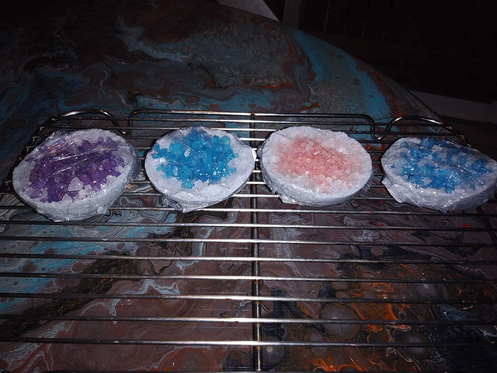 Geode Bath Bombs, with Lavender Crystal, amethest & Aquamarine