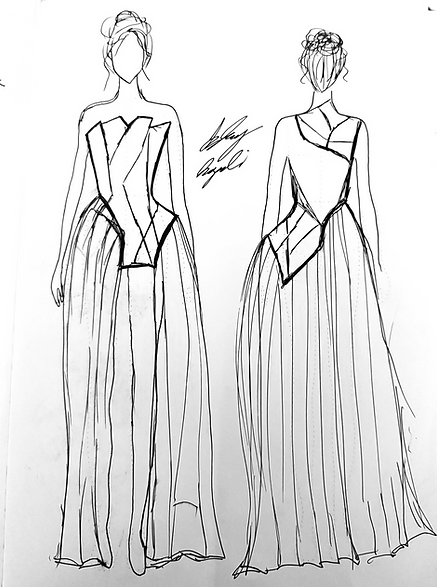Fashion sketch by Sydney Segedi 2025