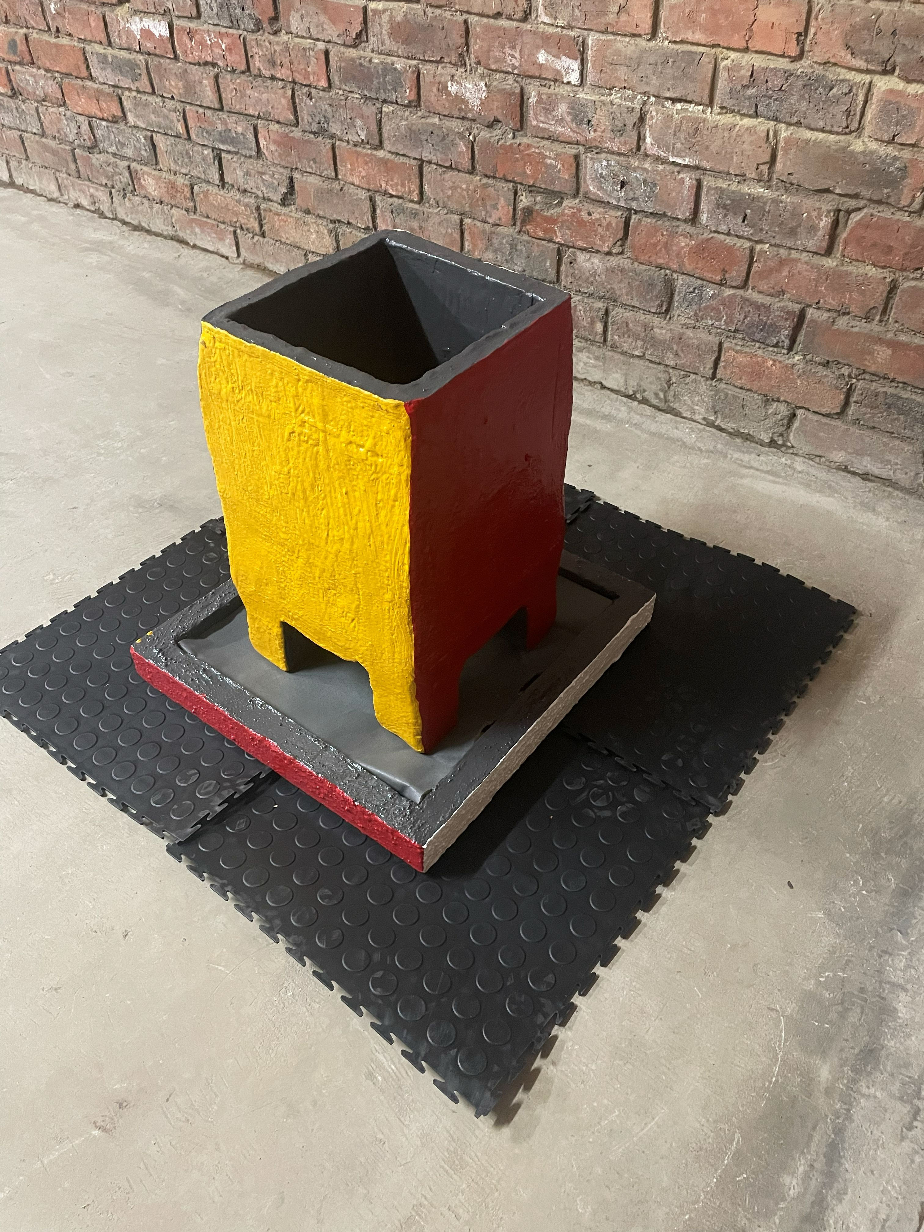 Square Range v3 - Multi-Coloured Square Plant Pot & Matching Base Combo