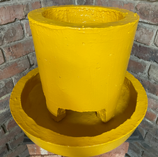 Golden Yellow Coloured Large Tapered Plant Pot & Tray Combo