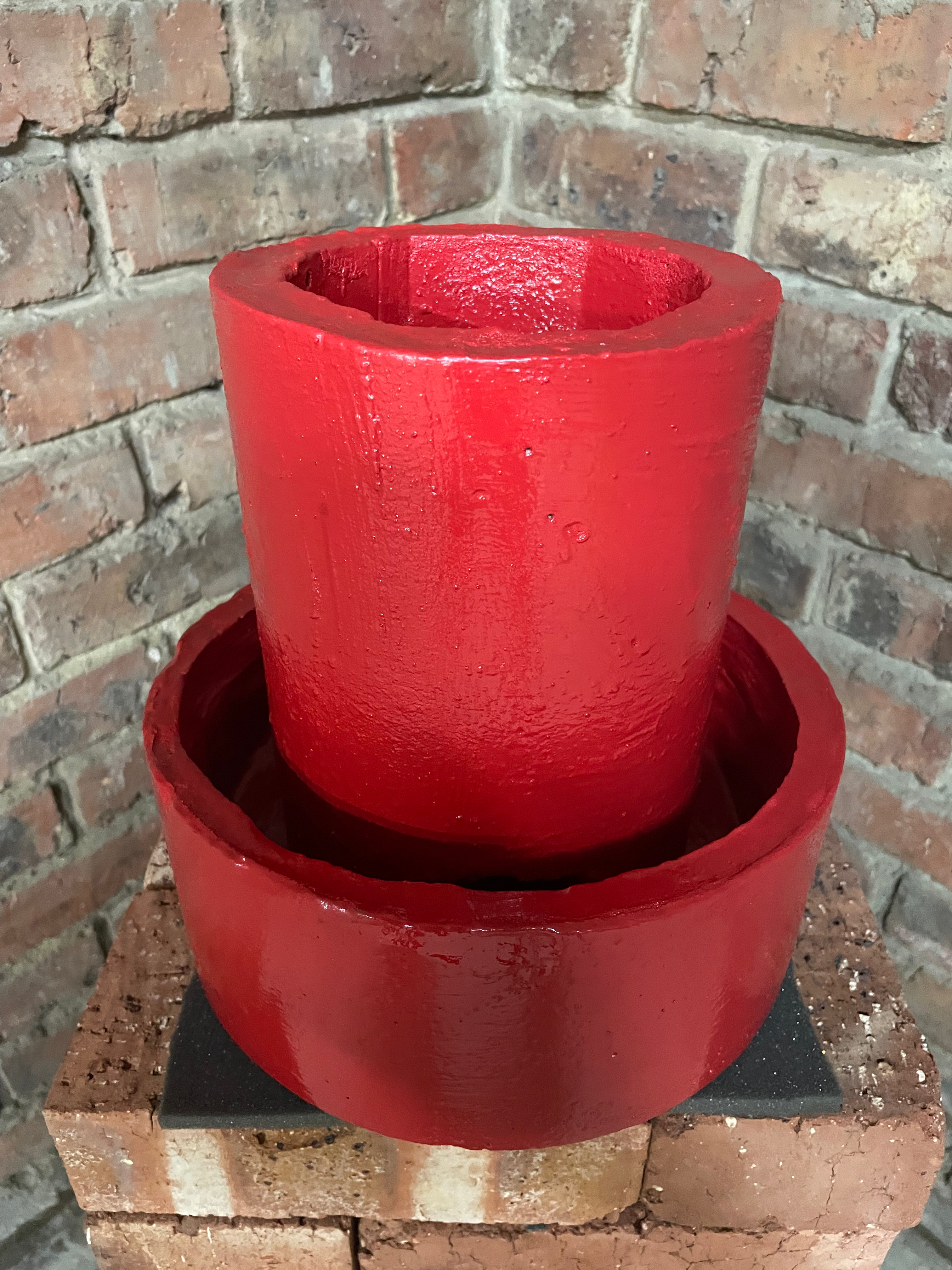 Crimson Flute Pot & Matching Tray Combo