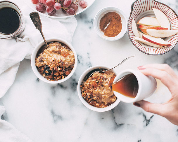 Fruits et flocons d'avoine Petit déjeune
