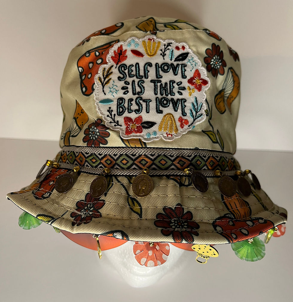 Thumbnail: Self Love Is The Best Love Mushroom Custom Bucket Hat