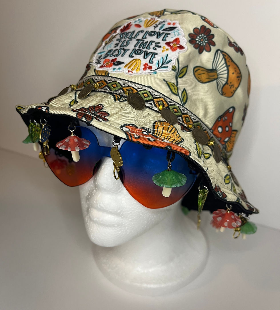 Thumbnail: Self Love Is The Best Love Mushroom Custom Bucket Hat
