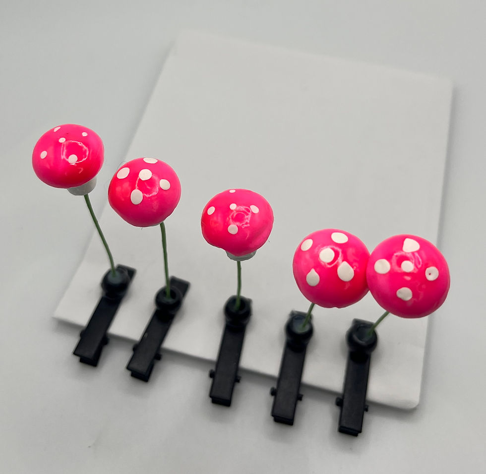 Thumbnail: 10 Pack Pink Mushroom Sprout Clips