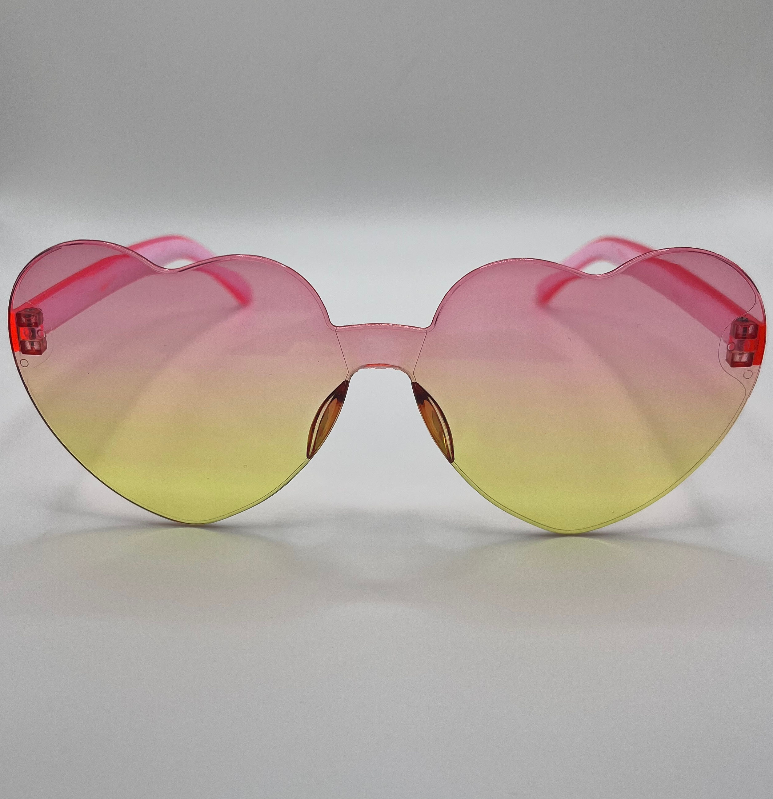 Pink & Yellow Ombré Heart Sunglasses 