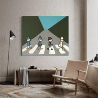 Foursome walking on a crosswalk