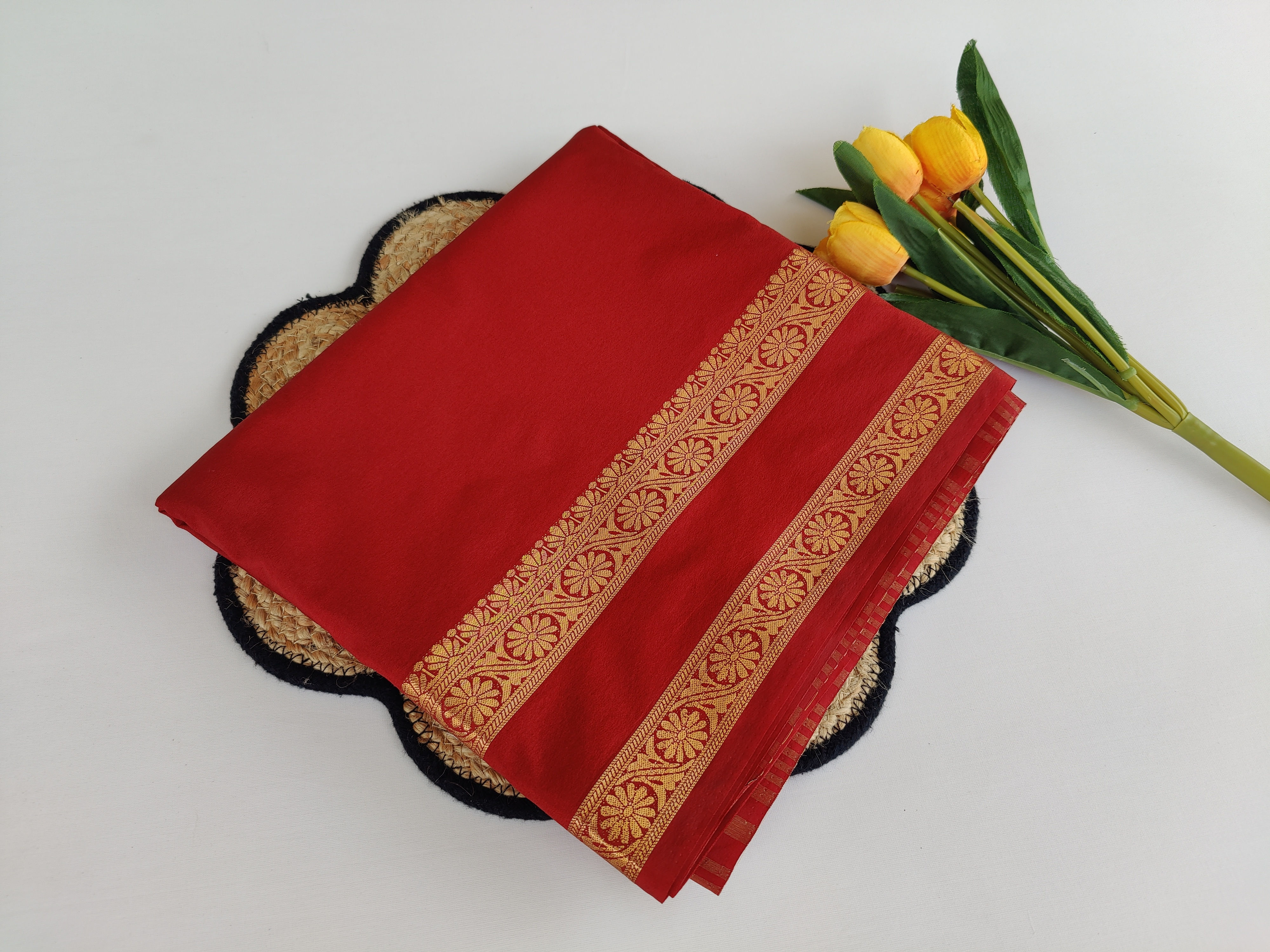 SR0080.Mysore Silk Saree with Zari work
