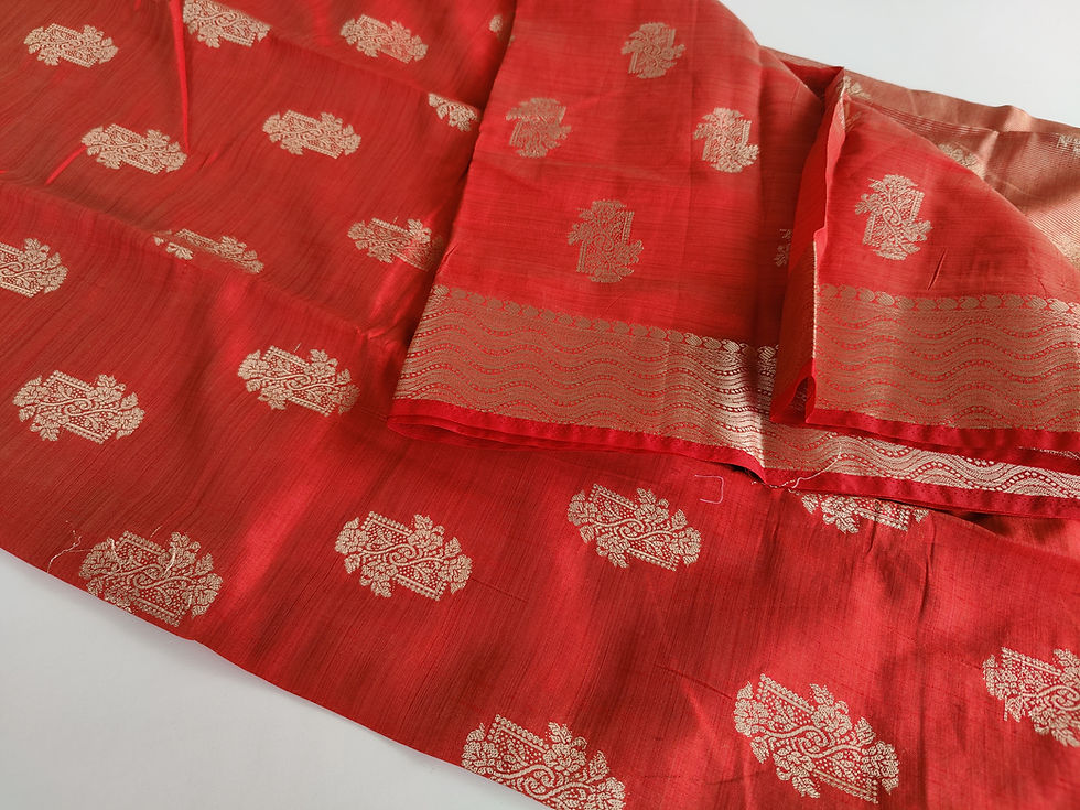 Thumbnail: SR0077. Tussar silk saree with Zari border
