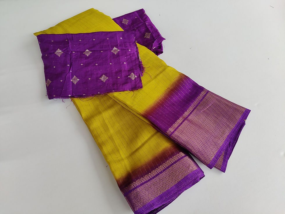 Thumbnail: SR051.Semi Dola Silk Saree with Tassel