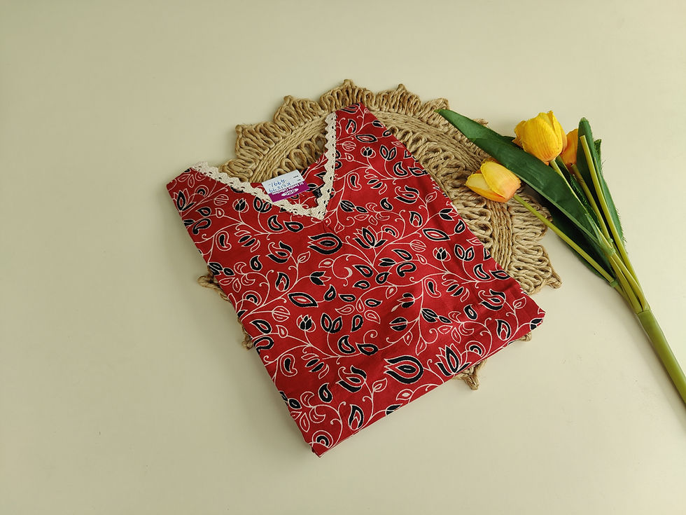 Thumbnail: KU1579.Pure Cotton Short Top with Afghanistan Sleeve