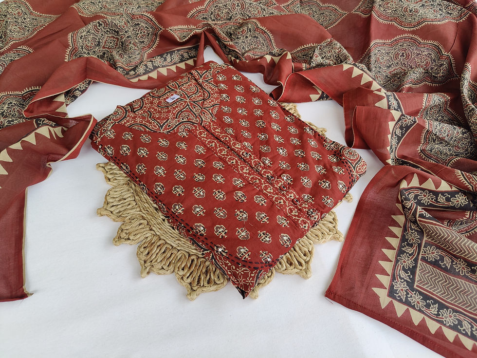 Thumbnail: KU1414.Pure Ajrak Cotton Full Frock