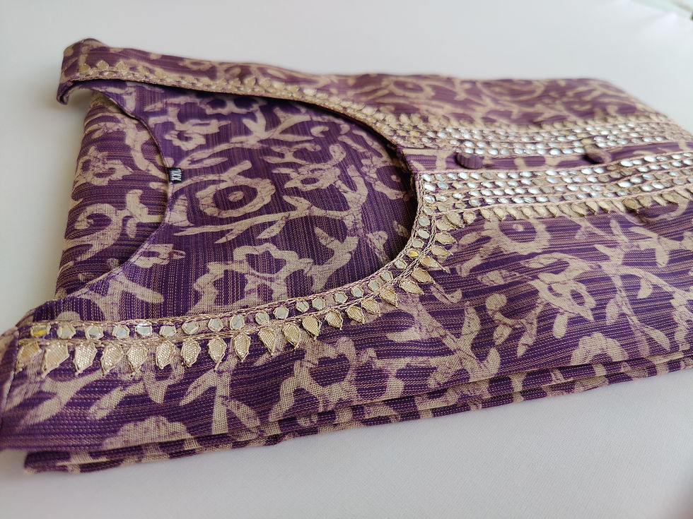 Thumbnail: KU367.Tissue Silk Side cut Kurta