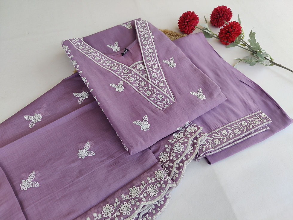 Thumbnail: KU1576.Pure Mul Chanderi Kurta Set