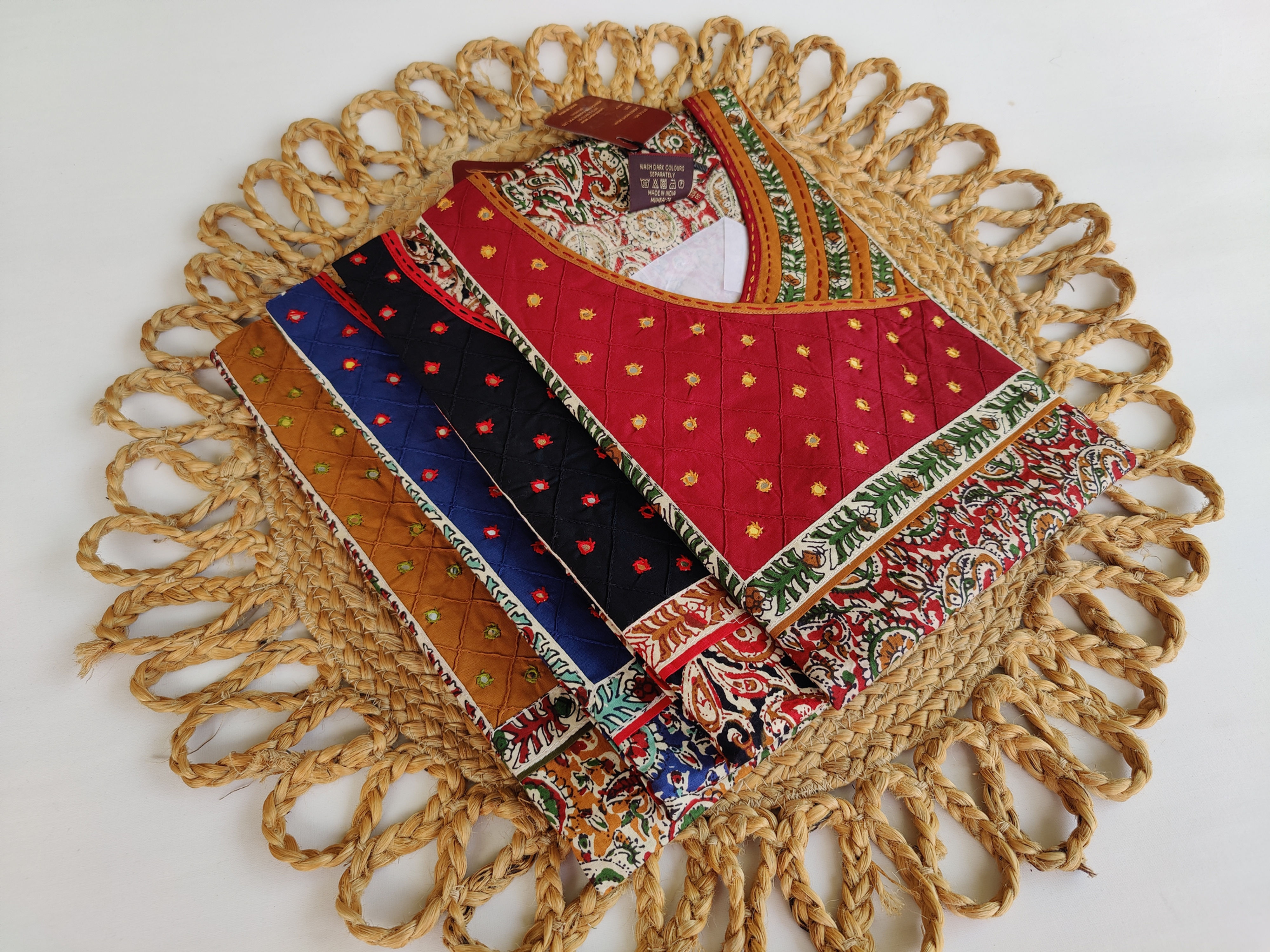 JE0424.Pure Cotton Nighty with Mirror Work