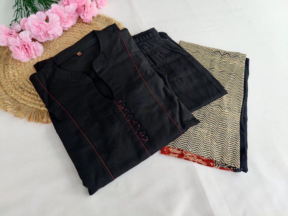 Thumbnail: KU1396.Pure Cotton A-line Kurta Set