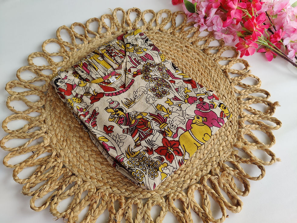 KU948.New collection Pure Kalamkari Frock with 2 Frill Model