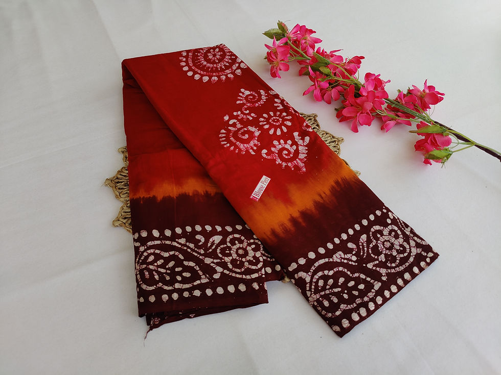 Thumbnail: SR0081.Pure Batik Cotton Saree