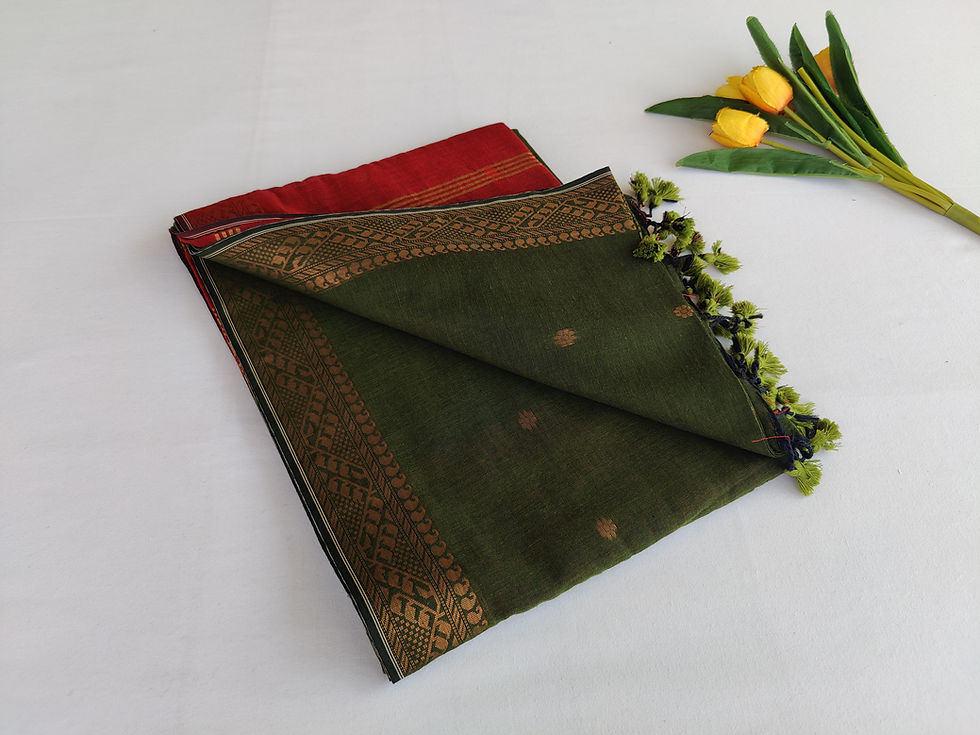 Thumbnail: SR0092.Pure Khadi Cotton Saree