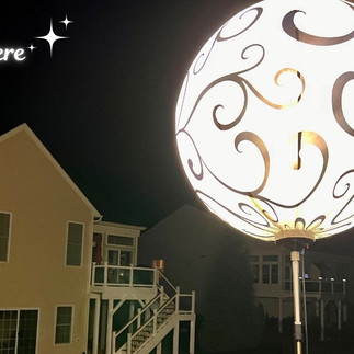 A white light with an elegant pattern for an outdoor wedding