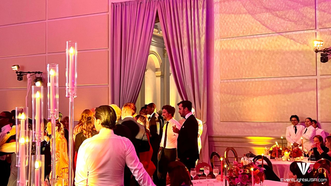 wedding lighting with drapes and a candle at Renwick Gallery in DC