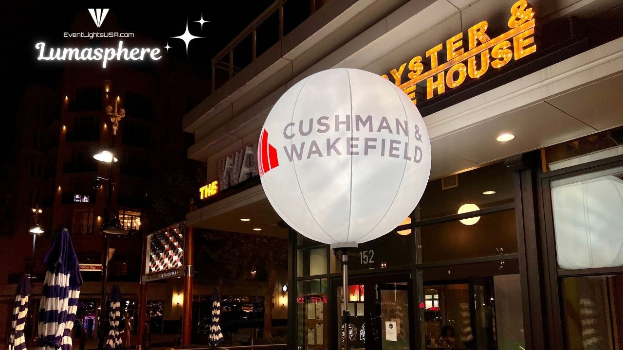 Custom Logos for balloon lights like Cushman & Wakefield 