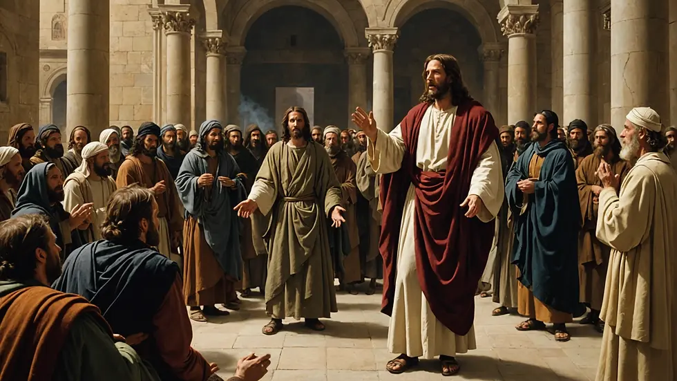 Jesus Challenging the Pharisees