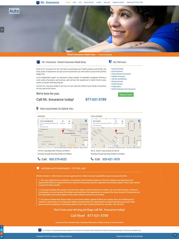 Mr Insurance Responsive Website