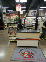 Custom themed checkout counter for retail store. Modern design custom checkout counter. Checkout and return counter for business. Checkout counter ideas. Ideas to improve checkout counter. Maximize sales with improved checkout. Cashier Station. Cashier counter.