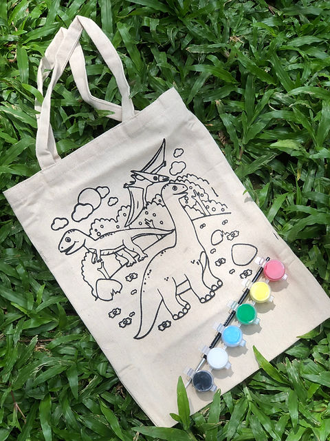 Dinosaur canvas bag sales