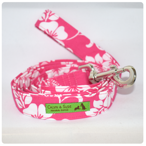 Thumbnail: Pink Hibiscus 4 Collar & Leash