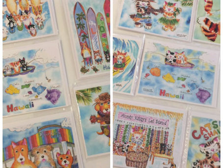 ローカルアーティストの犬&猫ポストカード