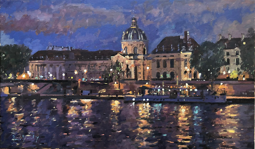 Institut de France and the Seine, Night by Bruce Yardley
