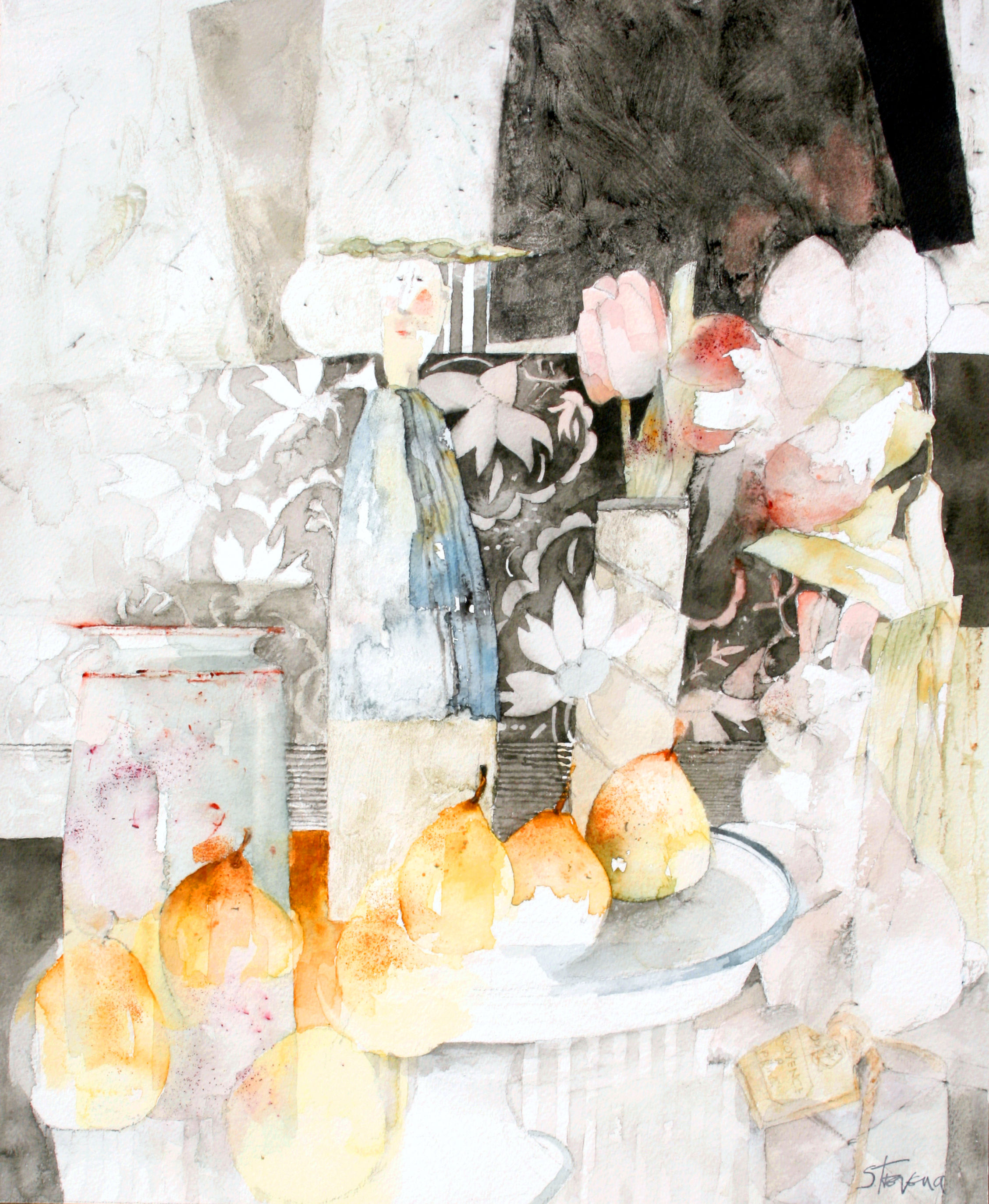 Still Life with Chinese Pears by Shirley Trevena RI