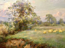 Sheep in a Water Meadow - Sir Alfred East (1844 - 1913)