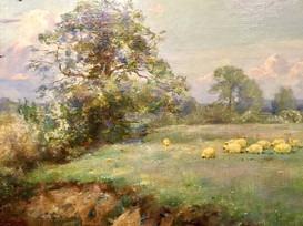 Sheep in a Water Meadow - Sir Alfred East (1844 - 1913)