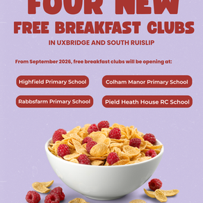 Four new free breakfast clubs are coming to Uxbridge and South Ruislip this September