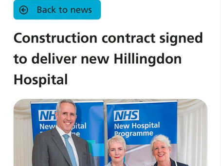 Huge news! A contractor has now been signed to build the new Hillingdon Hospital