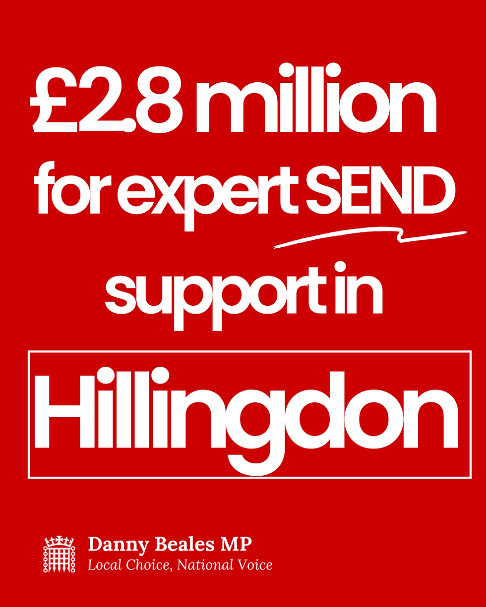 Hillingdon is receiving £2.8 million as part of Labour's new SEND service