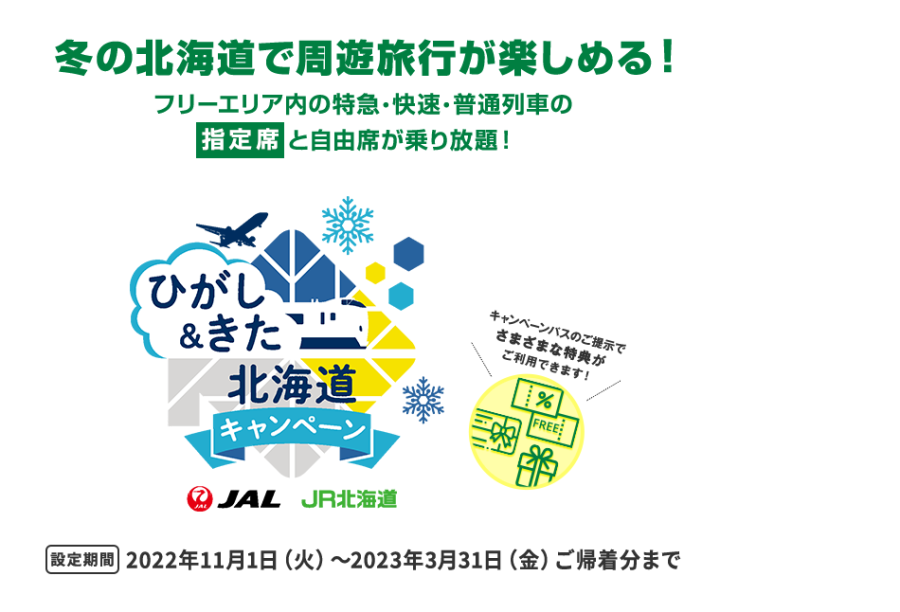 【日本列車搭乘攻略】JAL 和 北海道JR 合作“東和北北海道PASS”- 道東和道北。推出「可無限次搭乘北海道某些特定特快列車、快速列車和普通列車 」!!!