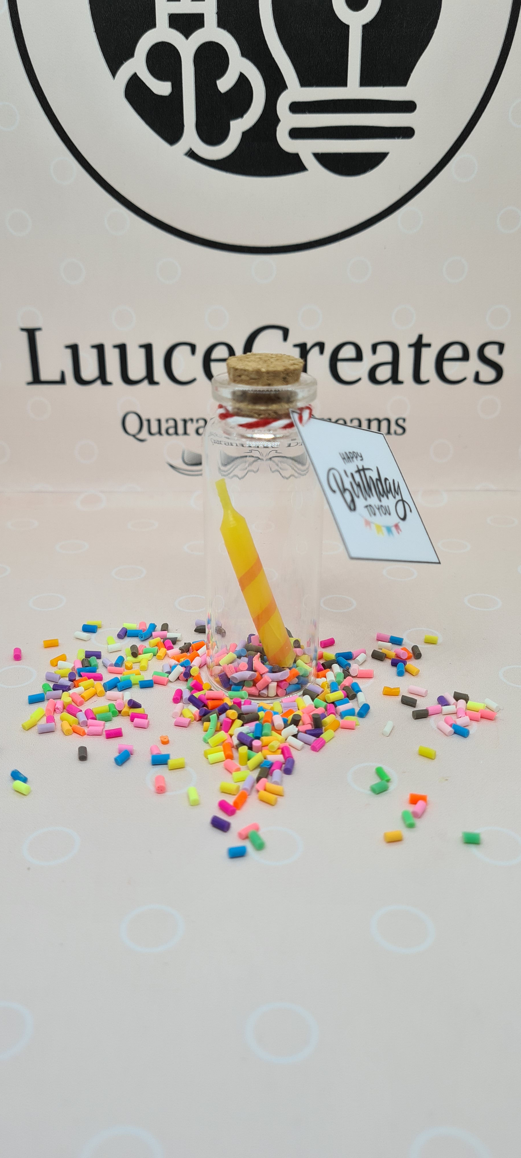 Happy Birthday Candle Bottle Birthday Decor