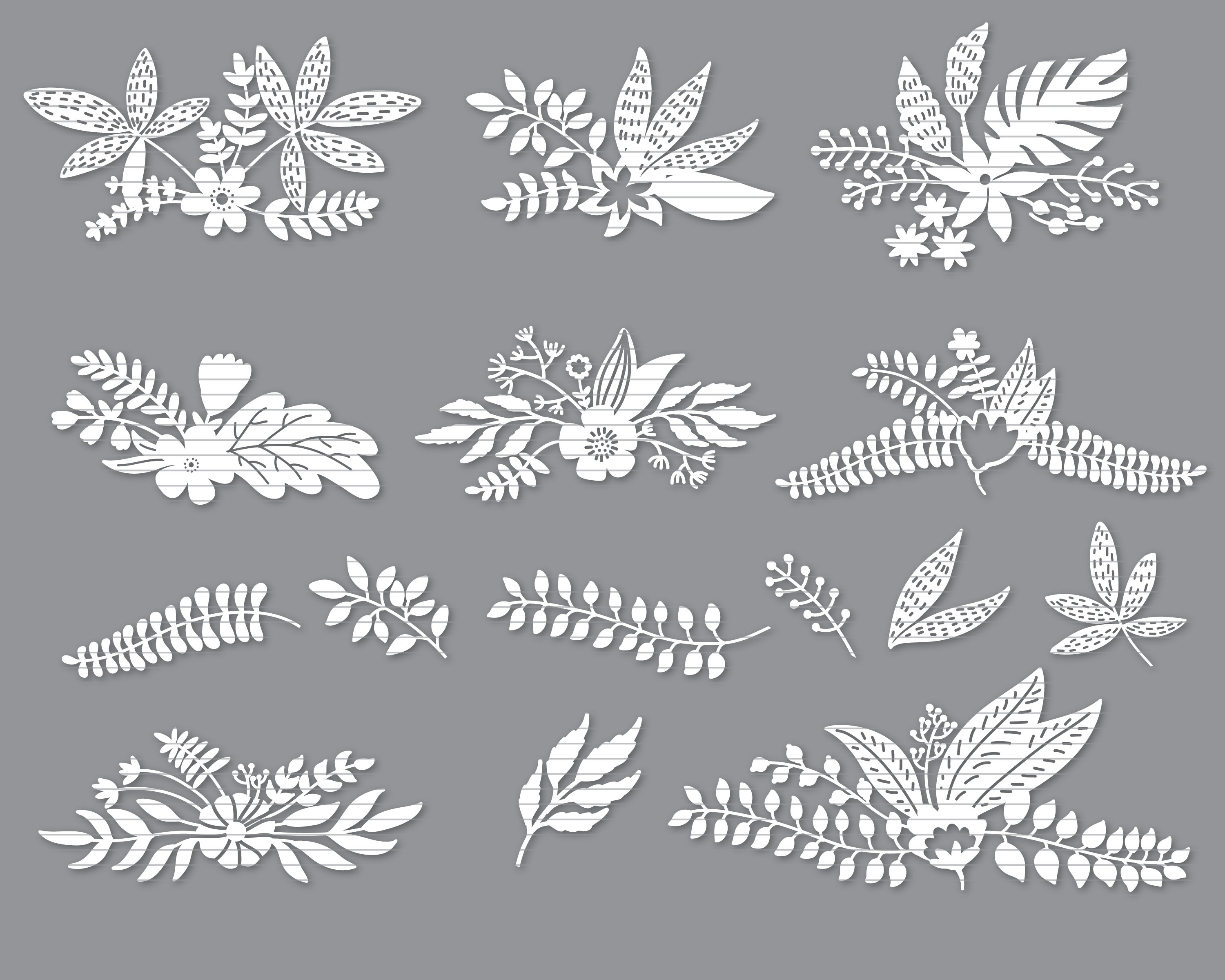 Download Vintage Flower Set Svg Files Mesha Arts