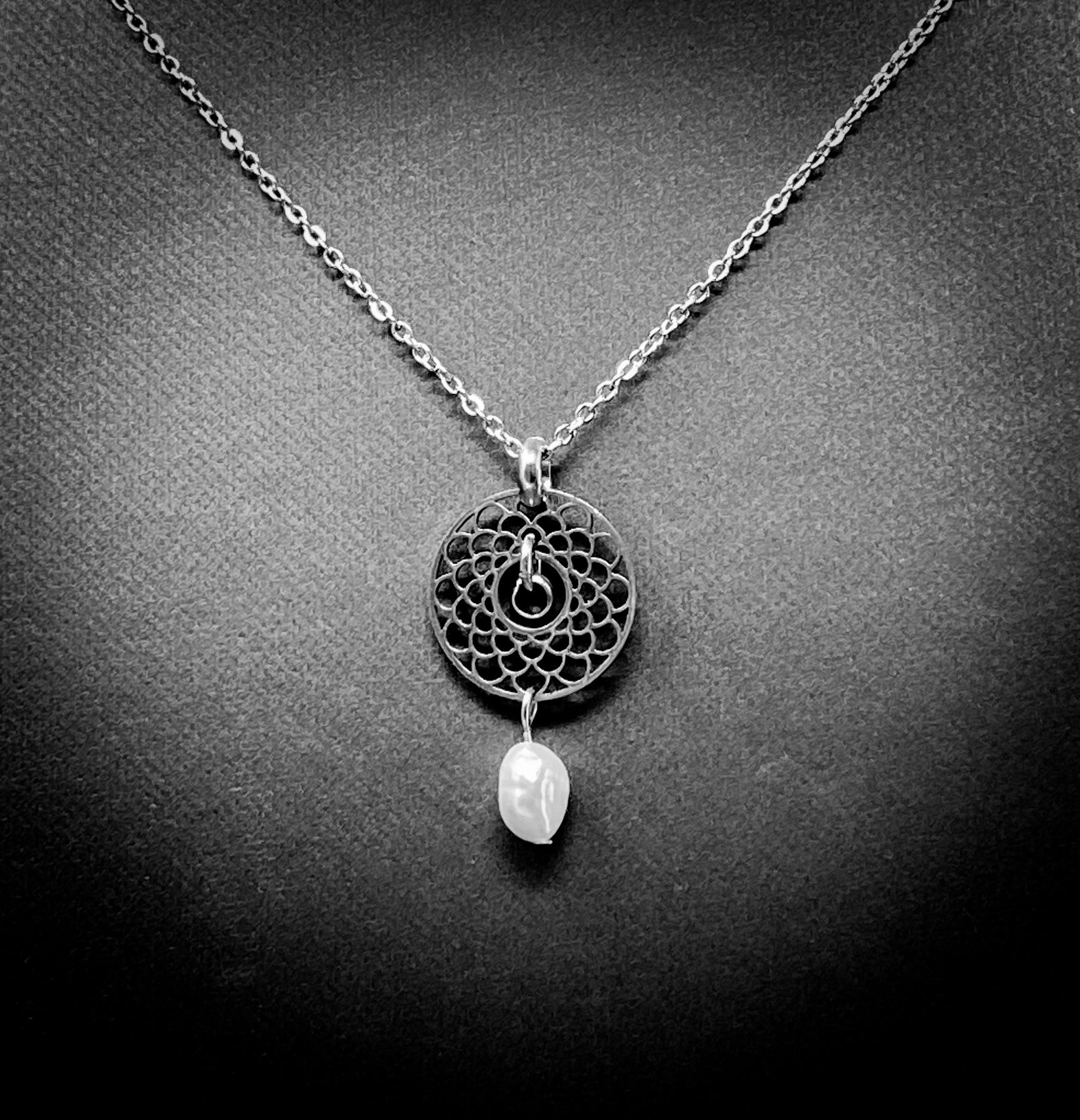 Moon Drop Pendant, Zinnia Moon Pendant, Ready to Ship