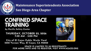 MSA San Diego Chapter Confined Space Training 10-22-2026